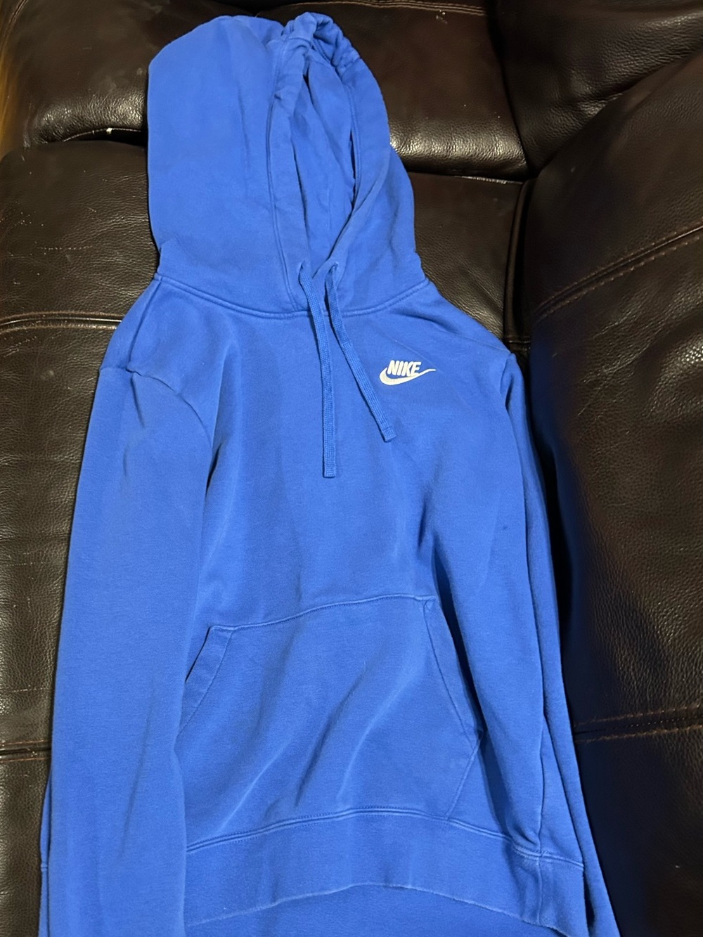 Nike Blue Hooded Pullover with White Swoosh